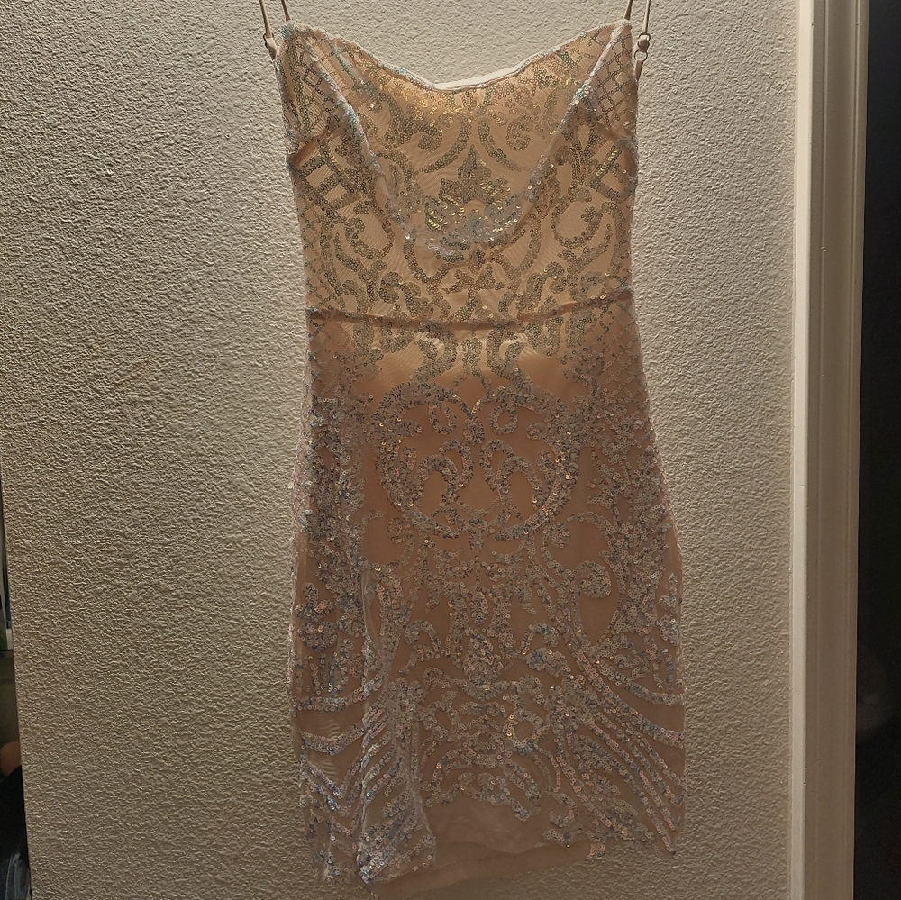 Lucy in the Sky White Sequin Mini Dress